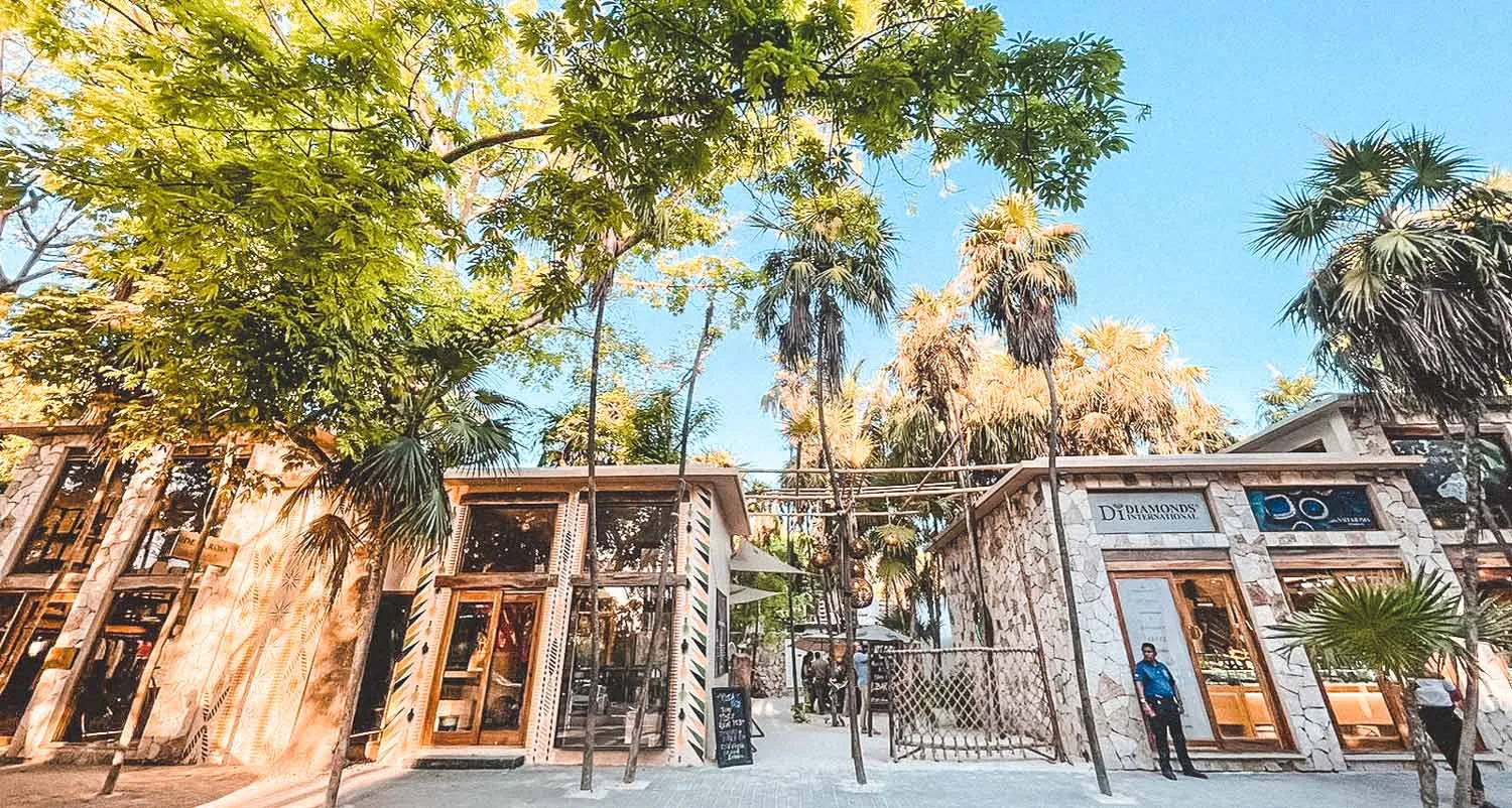 Quiet residential street in the Aldea Zama neighbourhood of Tulum with tropical planting