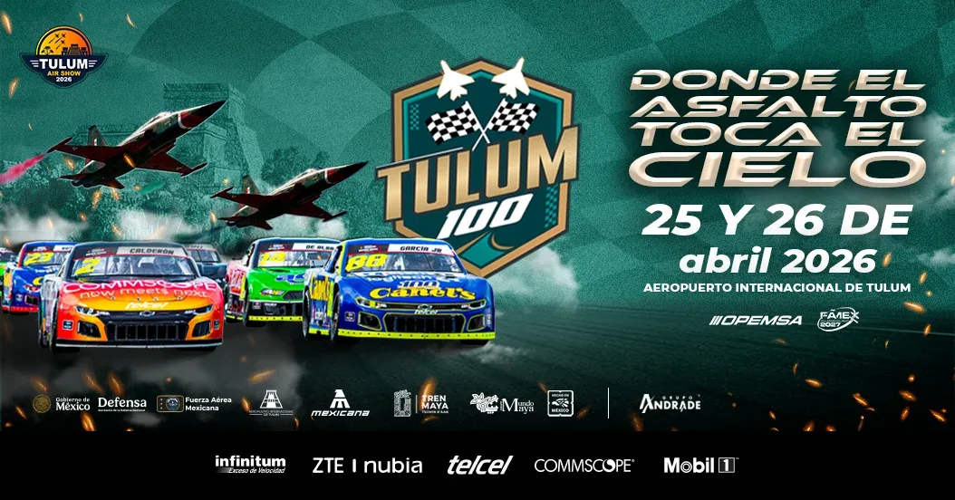 Tulum NASCAR 2026 and Air Show event poster